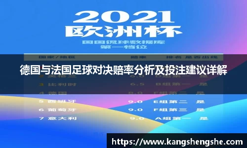 德国与法国足球对决赔率分析及投注建议详解